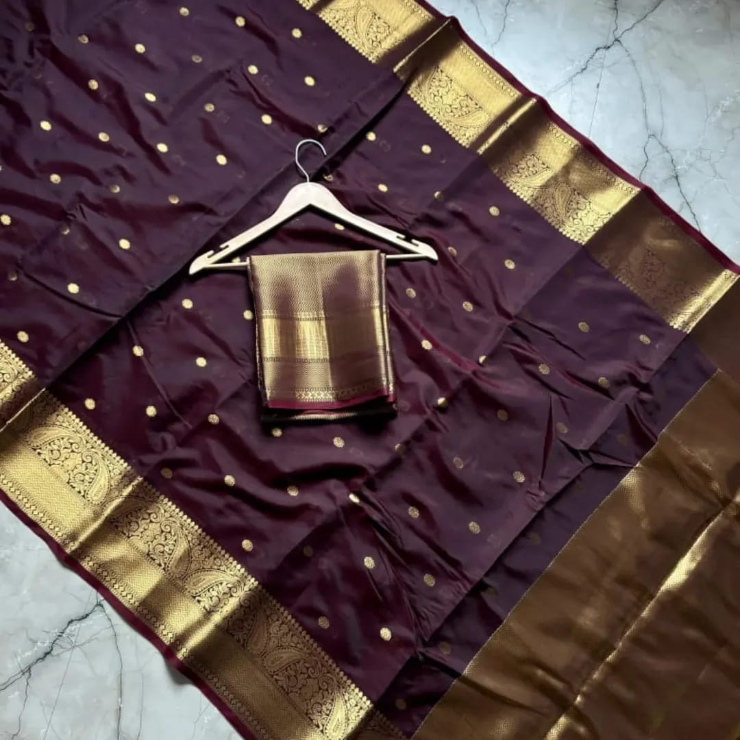 Soft Silk Saree – Zari woven border and blouse - Complete tradition