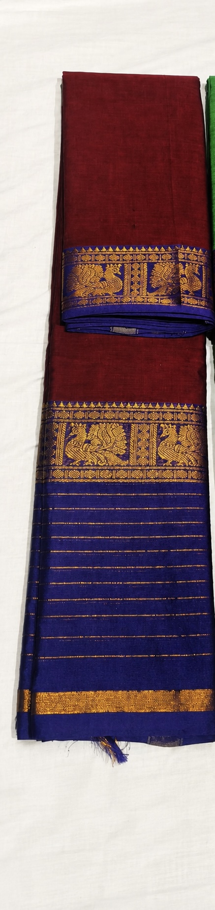 Narayanpet Cotton Saree – Big Border - Maroon