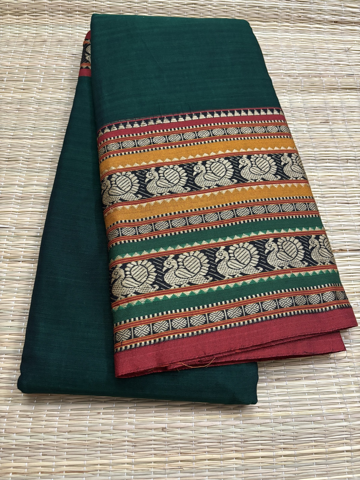 Narayanpet Cotton Saree – Traditional Peacock border