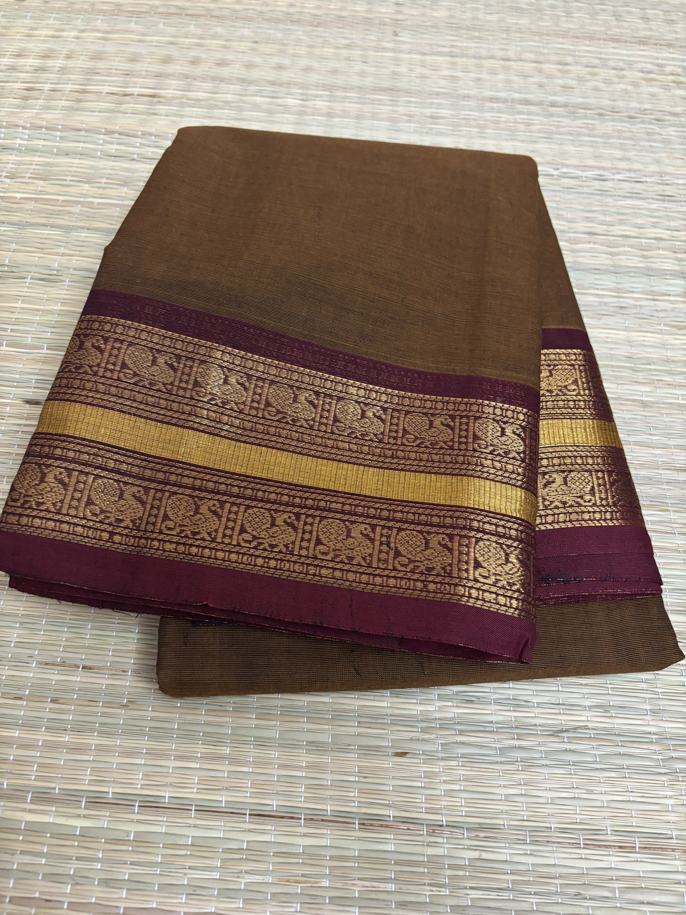 Kanchi Cotton Saree – Traditional and contemporary Zari Border with Striped Pallu & Running blouse