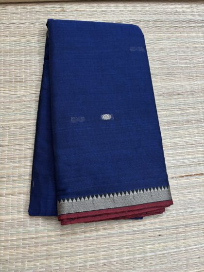 Narayanpet Cotton Saree – Buttas all over and small temple border